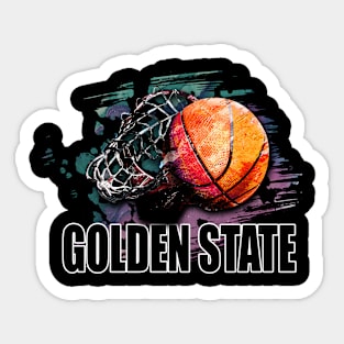 Retro Pattern Golden State Basketball Classic Style Sticker